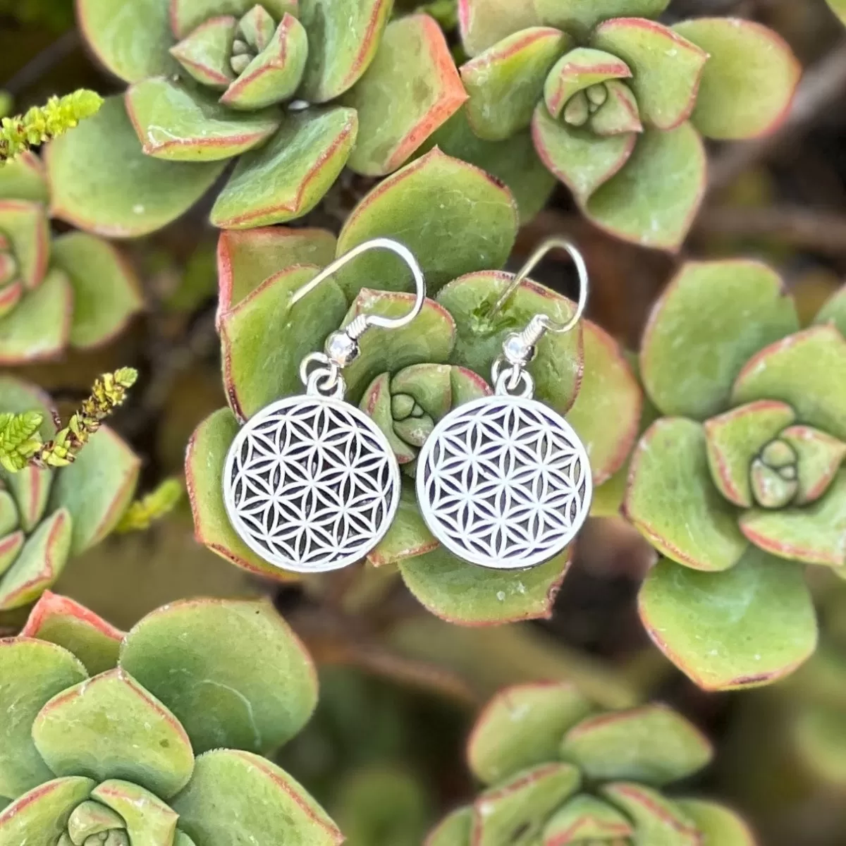 Flower of Life Earrings for Harmonious Energy