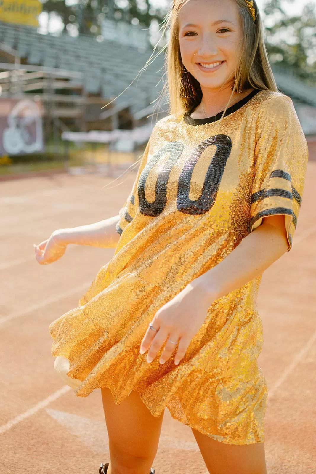 Gold & Black Jersey Sequin Dress