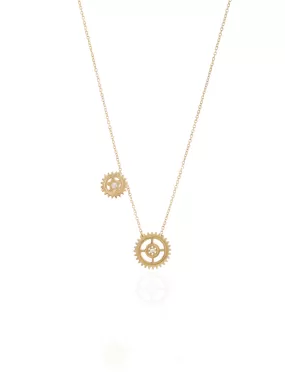 gold-duo-gear-necklace - By Delcy