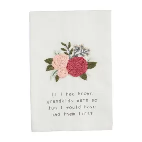 Grandkid Funny Floral Towel