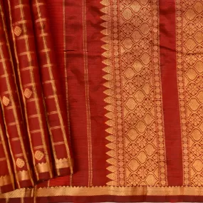 Handwoven Maroon Bangalore Silk Saree - 99N007286DSJ