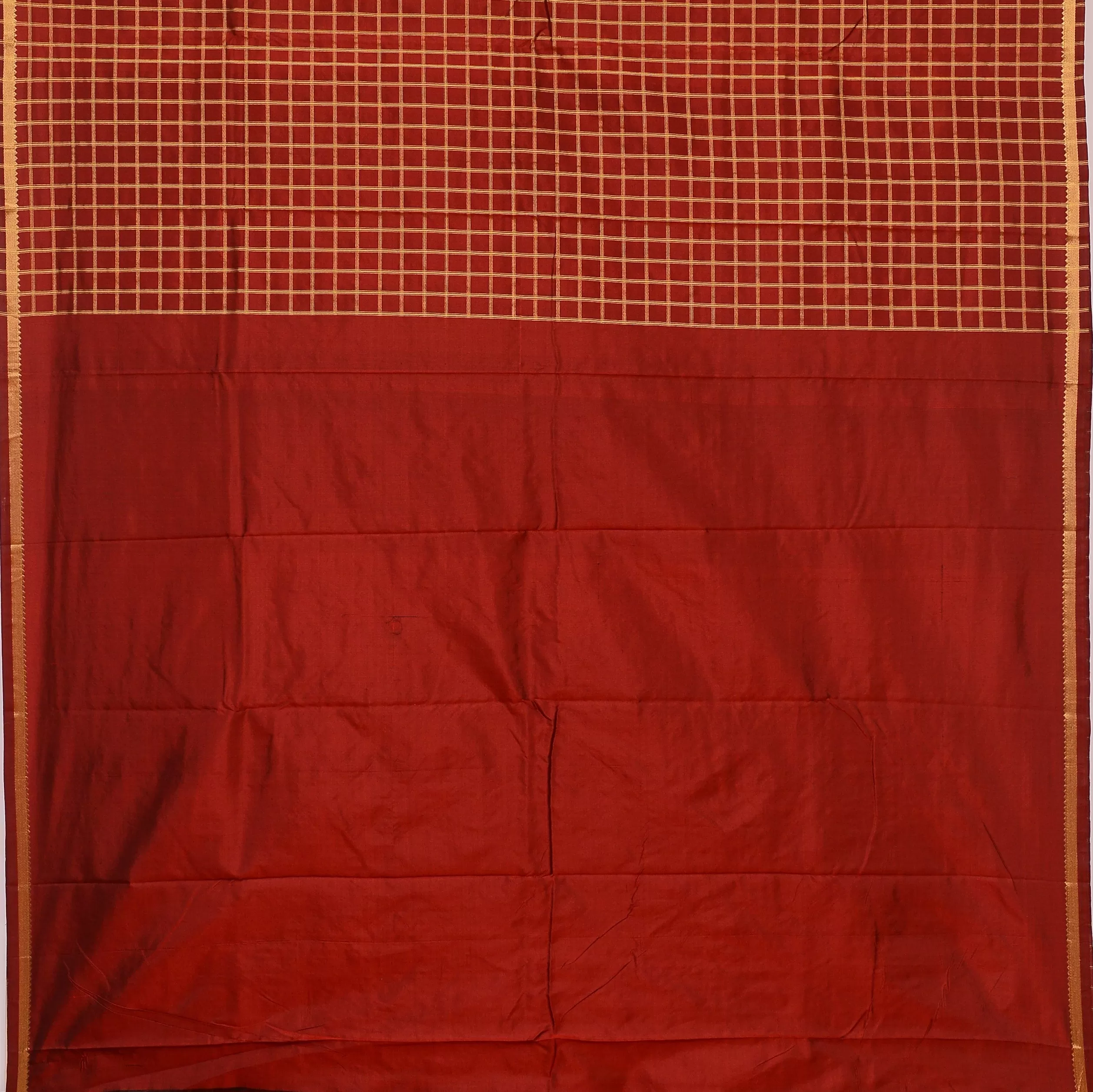 Handwoven Maroon Bangalore Silk Saree - 99N007286DSJ