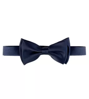 Ink Blue Satin Double Bowtie