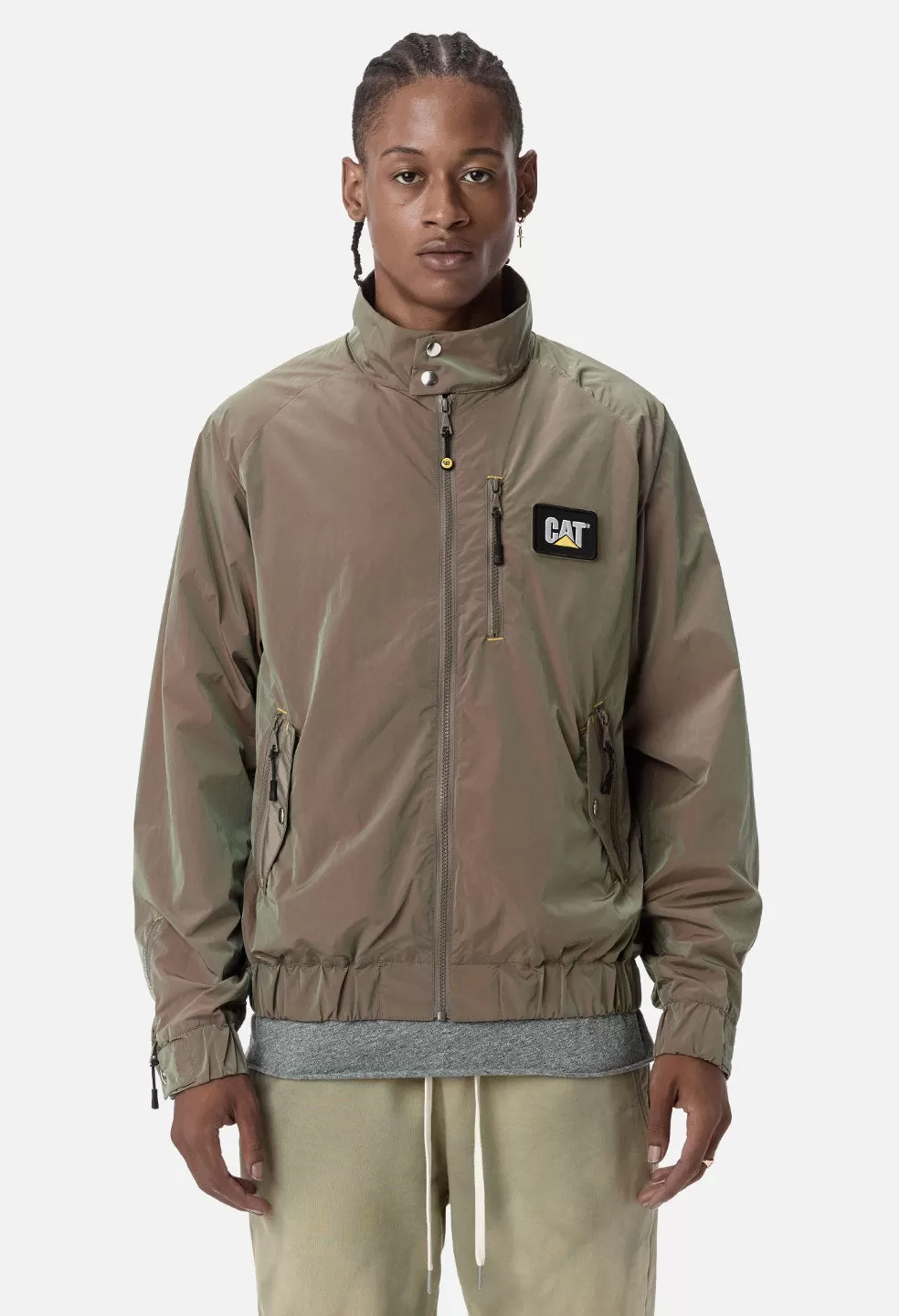 JE X CAT Iridescent Harrington Jacket / Olive