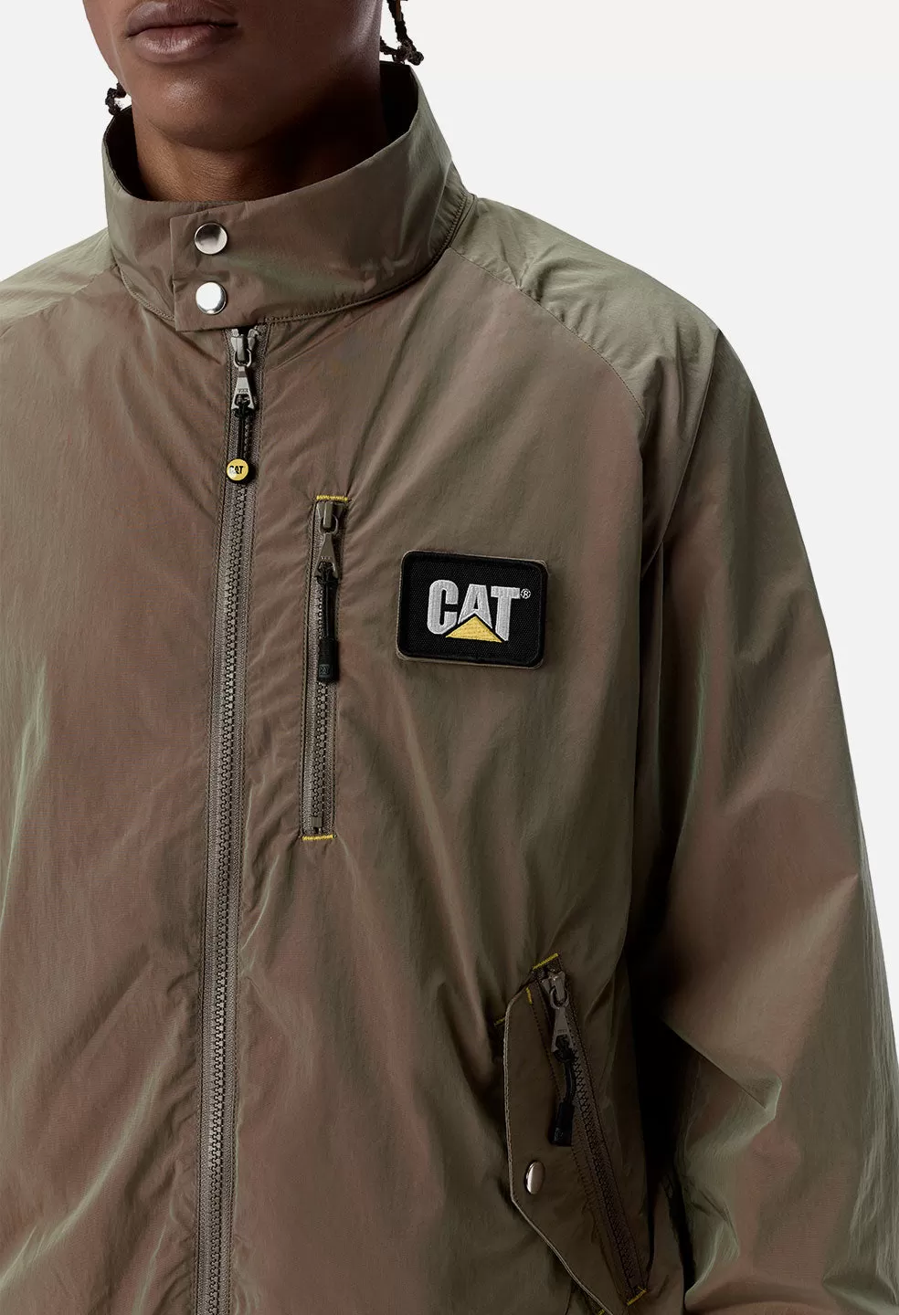 JE X CAT Iridescent Harrington Jacket / Olive