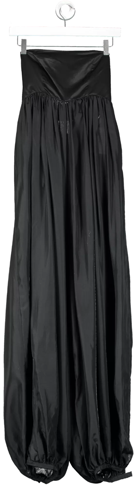 Kalita Black Solstice Strapless Cotton And Silk Blend Sateen And Habotai Bow-back Jumpsuit UK M