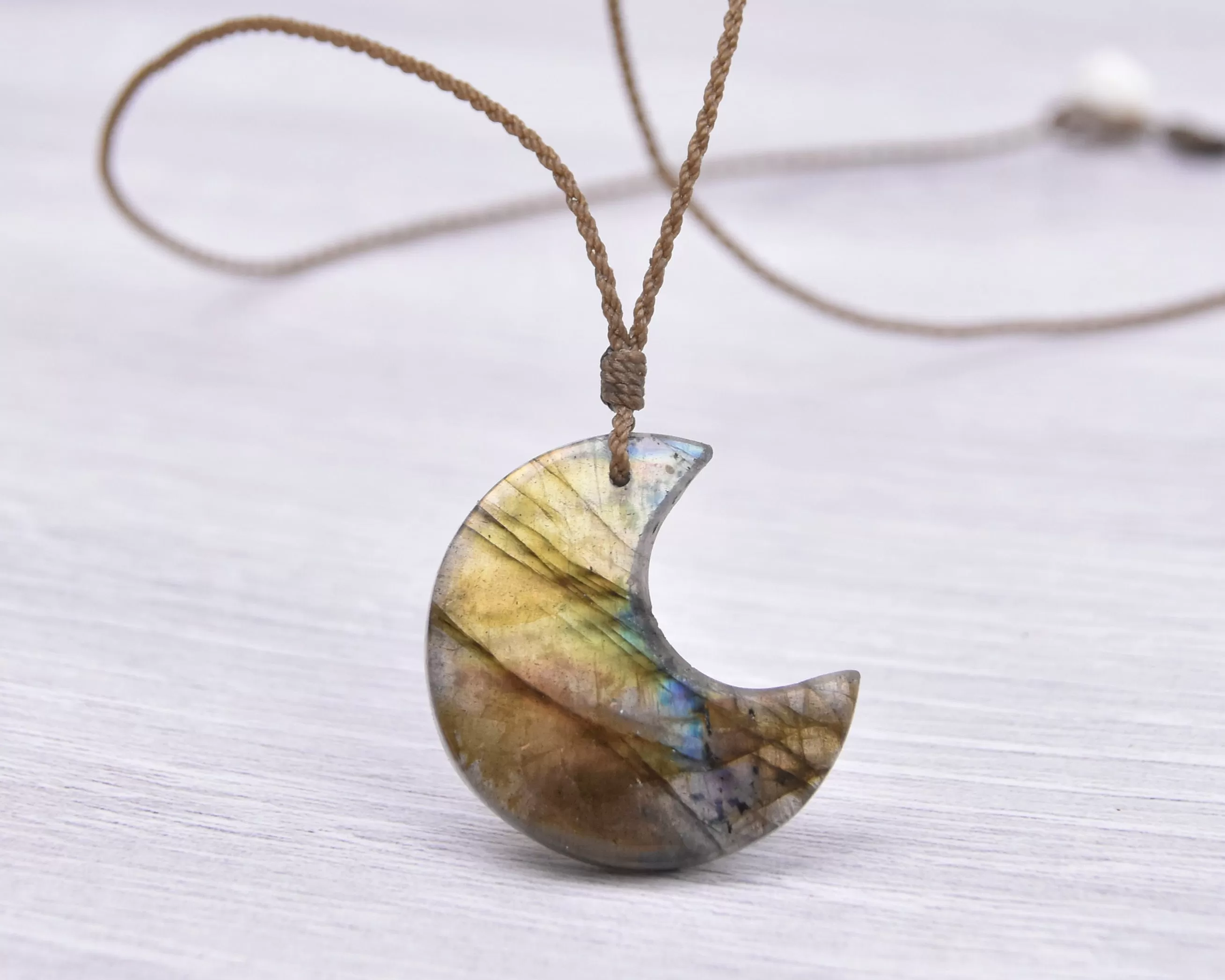 Labradorite Crescent Necklace