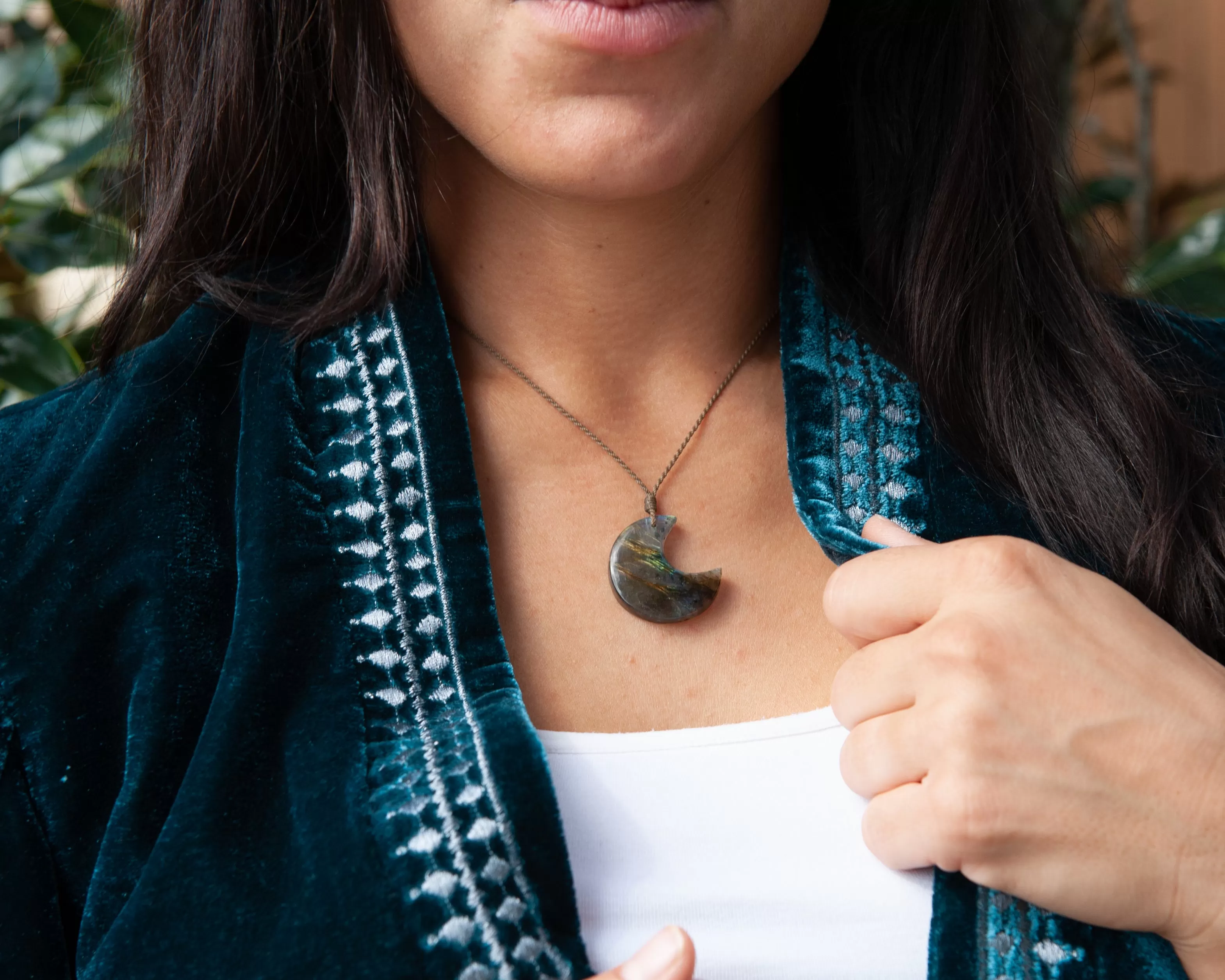 Labradorite Crescent Necklace