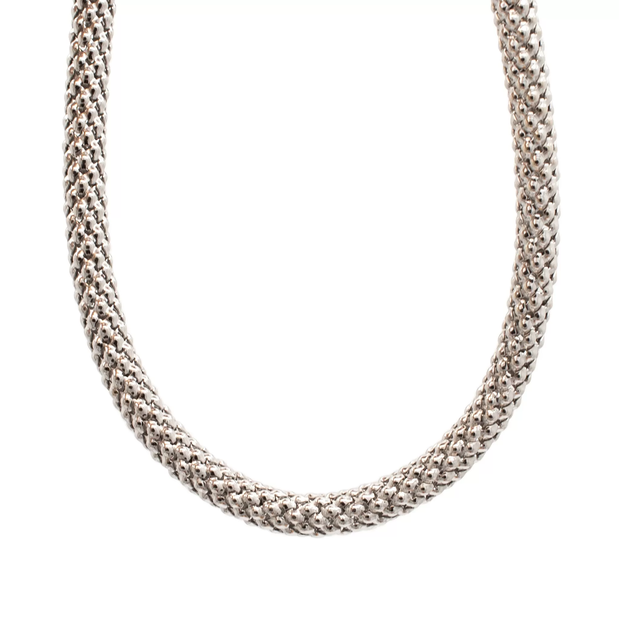 Ladies 14K White & Yellow Gold Popcorn Chain