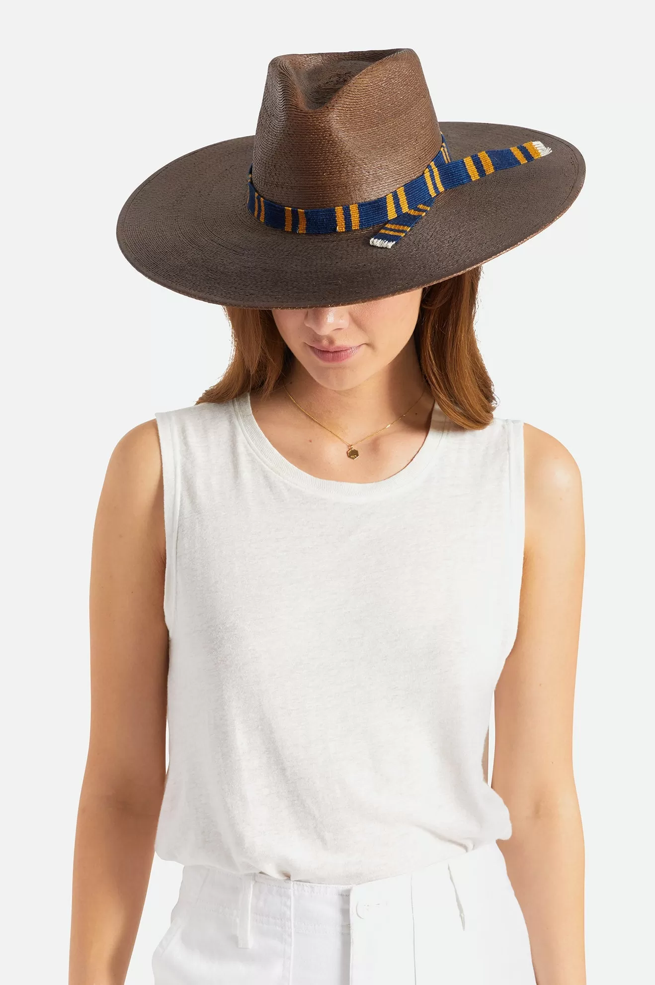 Leigh Straw Fedora - Brown