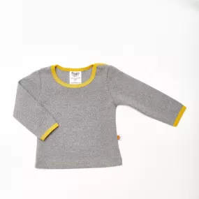 Longsleeve baby top "Interlock Doubleface Grey/Mustard"