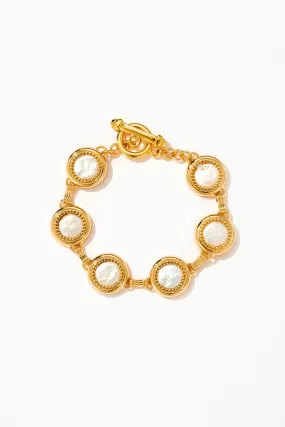 Luxe Button Pearl Statement Bracelet