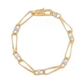 Marco Bicego Marrakech Onde 18K Yellow Gold Twisted Coil Link Bracelet With Diamonds