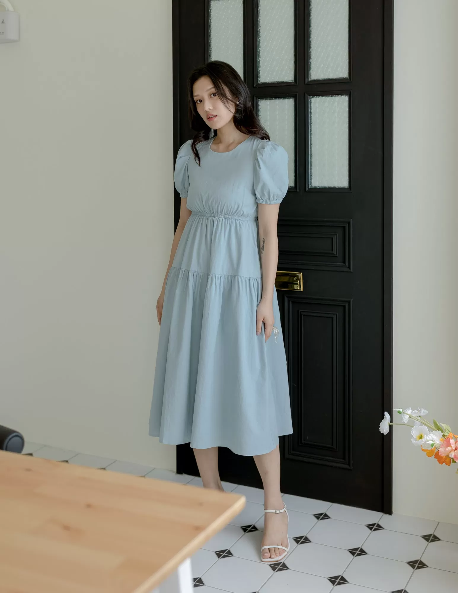 Matilda Tiered Dress in Blue