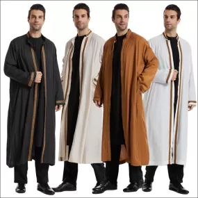 Men's Abaya Muslim Saudi Jubba Thobe for Modern Elegance