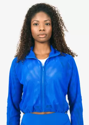 Mesh Zip Through Jacket Electric Blue