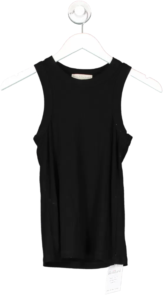 Never Fully Dressed Black Ribbed Tank UK L