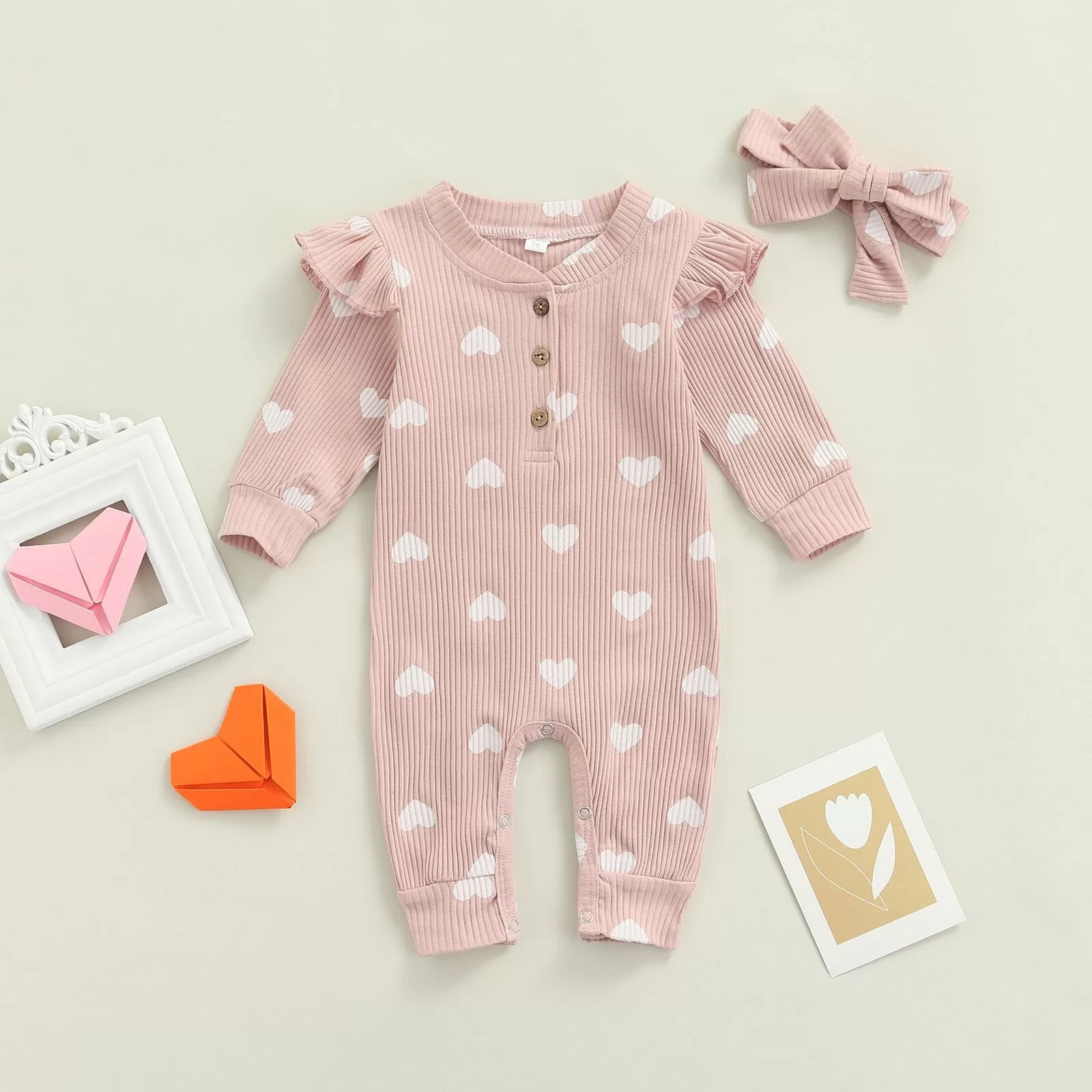 Newborn Heart Print PJs