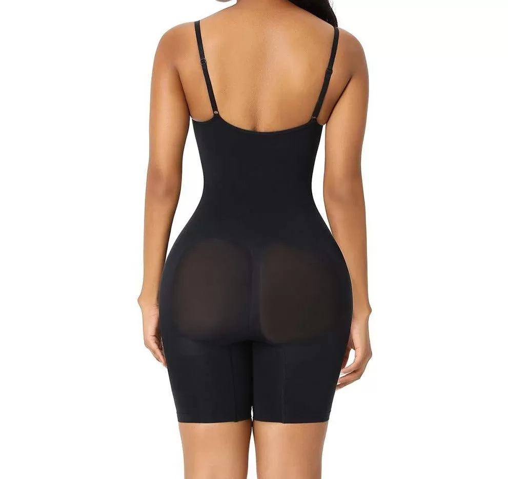 Oleidi Sculpting Bodysuit Mid Thigh W. Open Gusset - Black