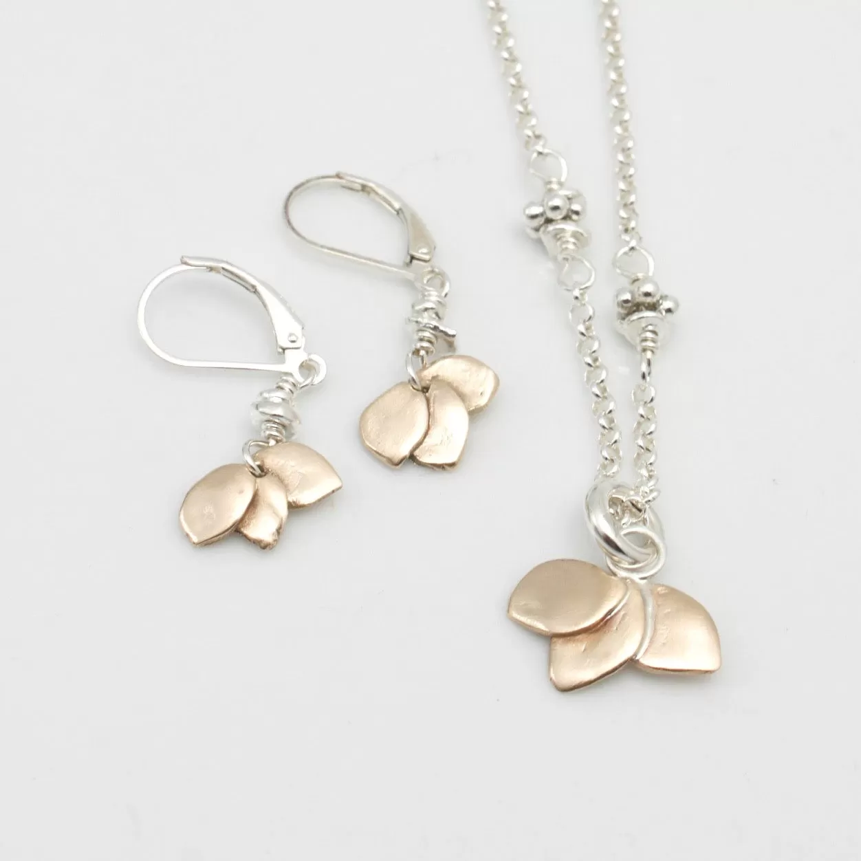 One of a Kind:  Bronze 3 Petite Petal Earrings