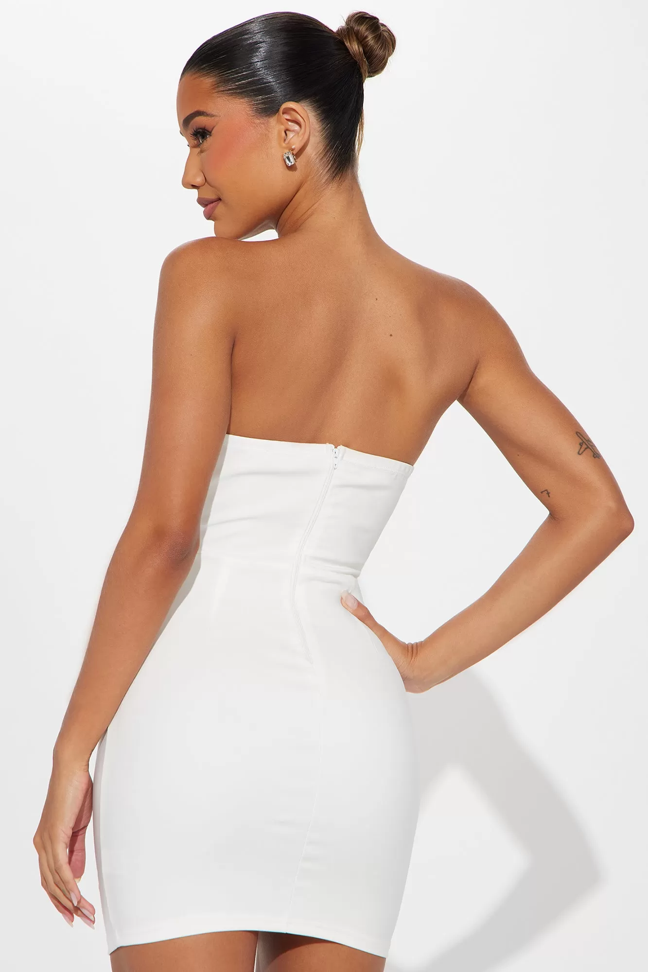 Opulent Ivory Micro Mini Dress - White