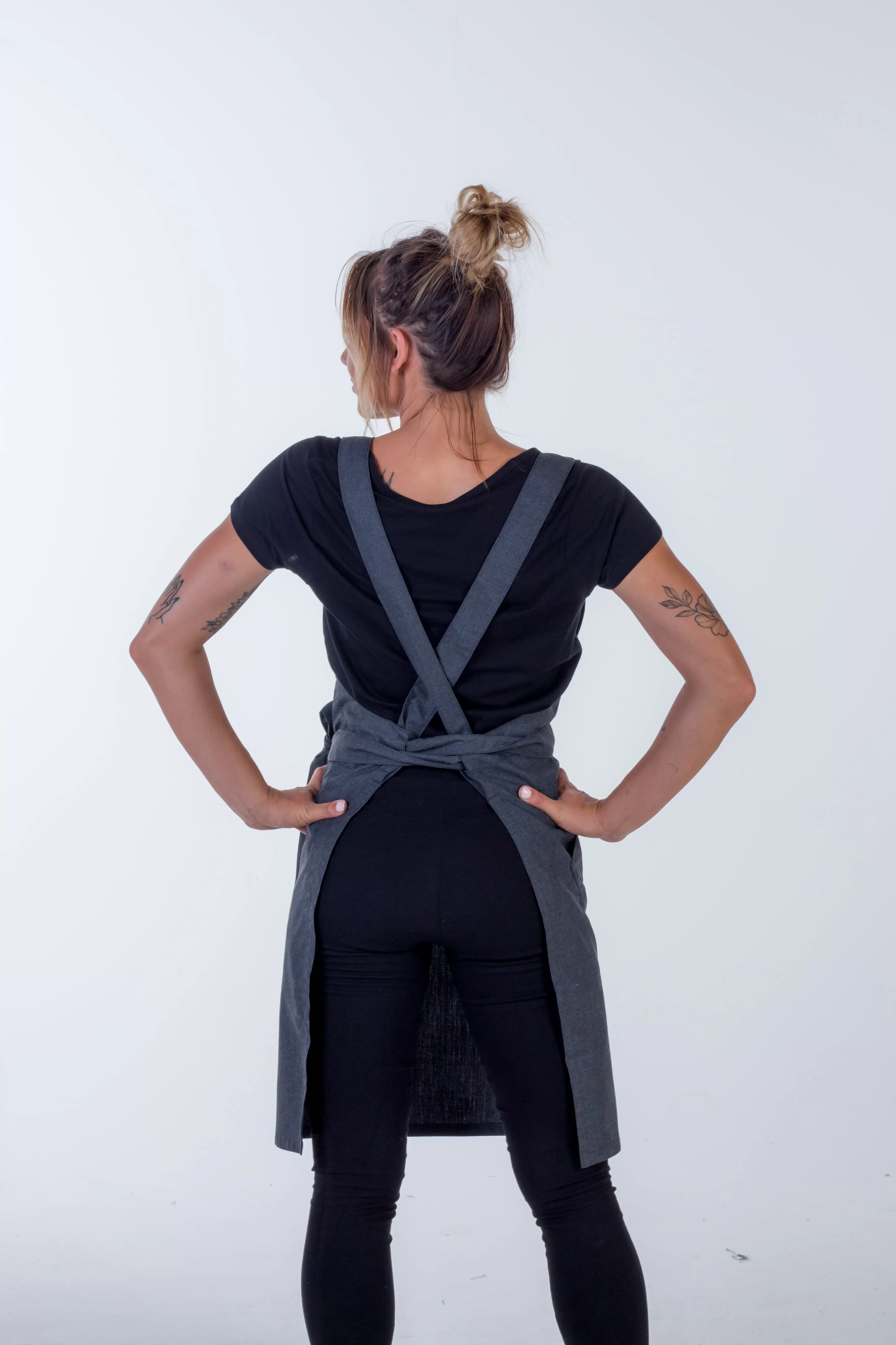 Orthodox Cross Over Apron Charcoal Grey