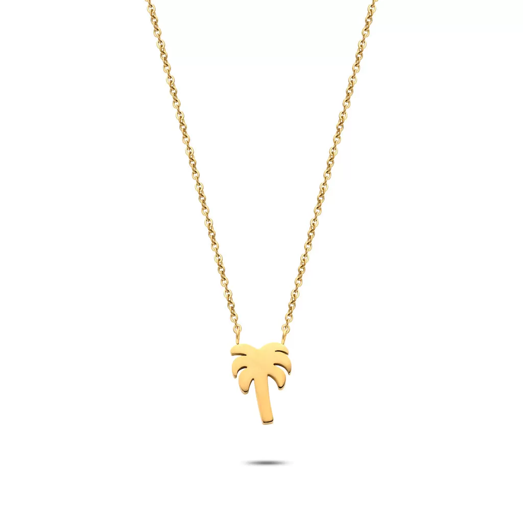 Palm tree necklace gold