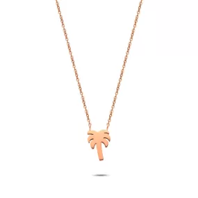 Palm tree necklace rosé gold