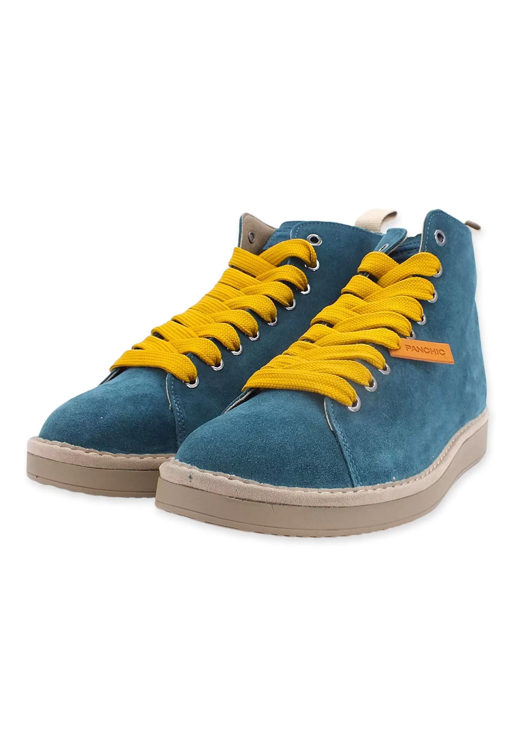 PAN CHIC Ankle Boot Sneaker Uomo Blu Petrol Yellow P01M1400200005