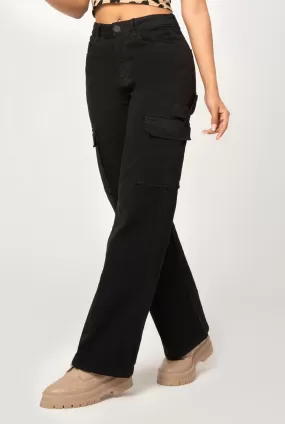 PANTALÓN WIDE LEG DAMA NEGRO RF 709