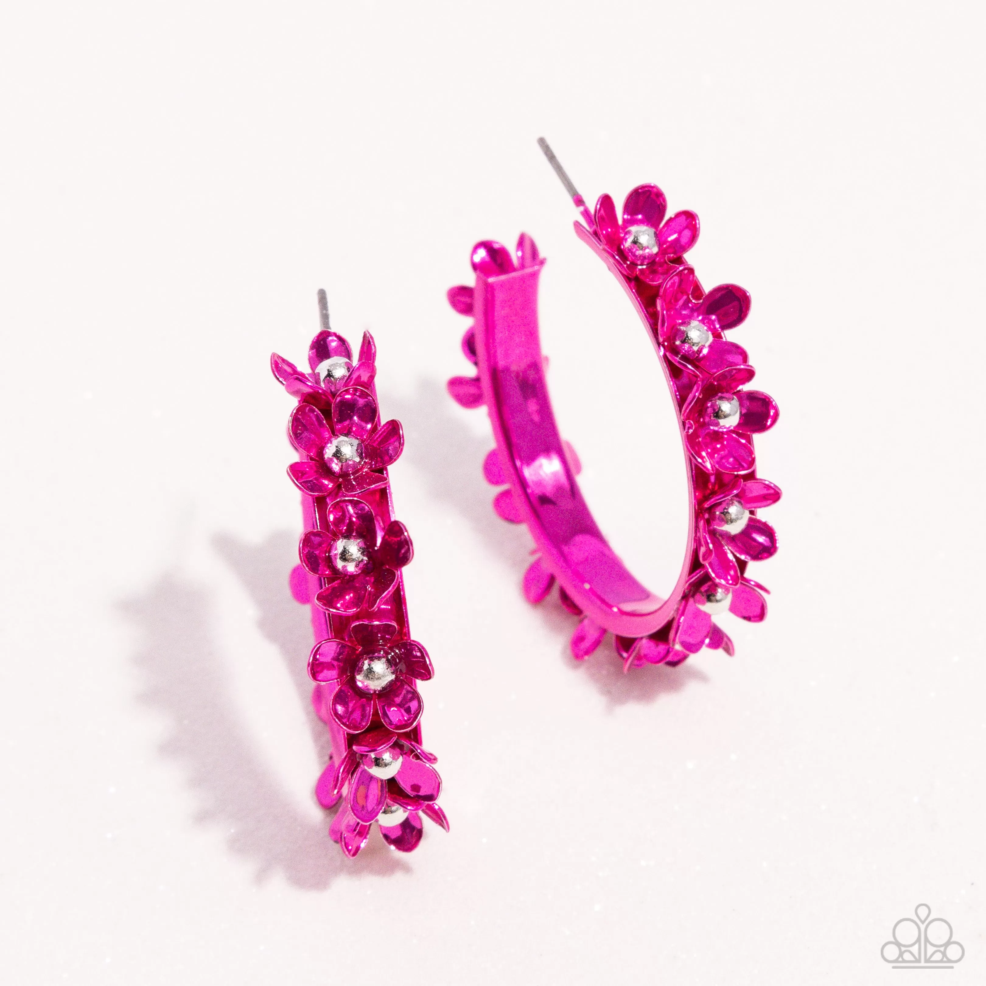 Paparazzi Fashionable Flower Crown Pink Post Earrings