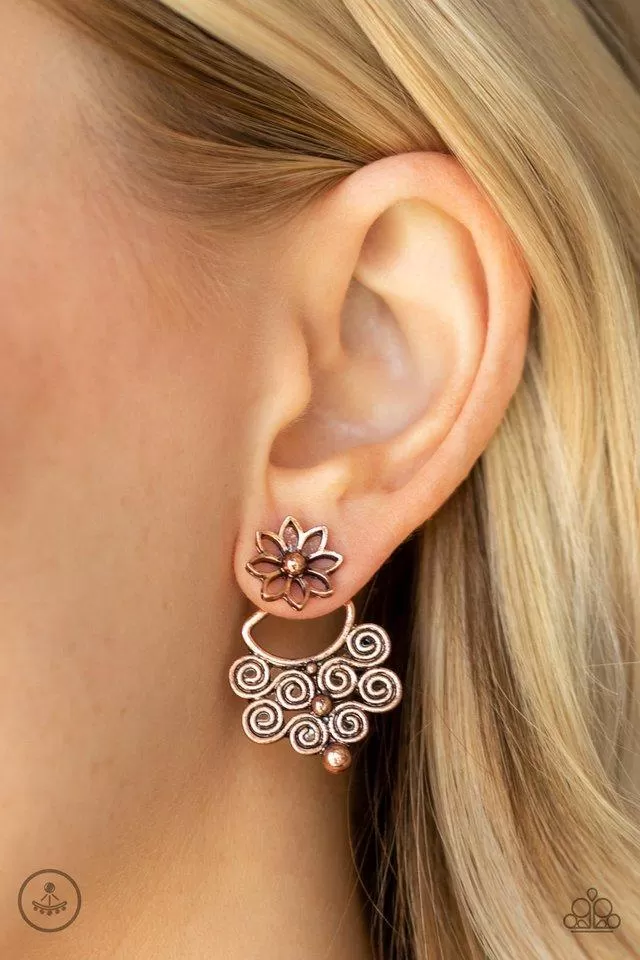 Paparazzi Garden Spindrift - Copper Jacket Earrings