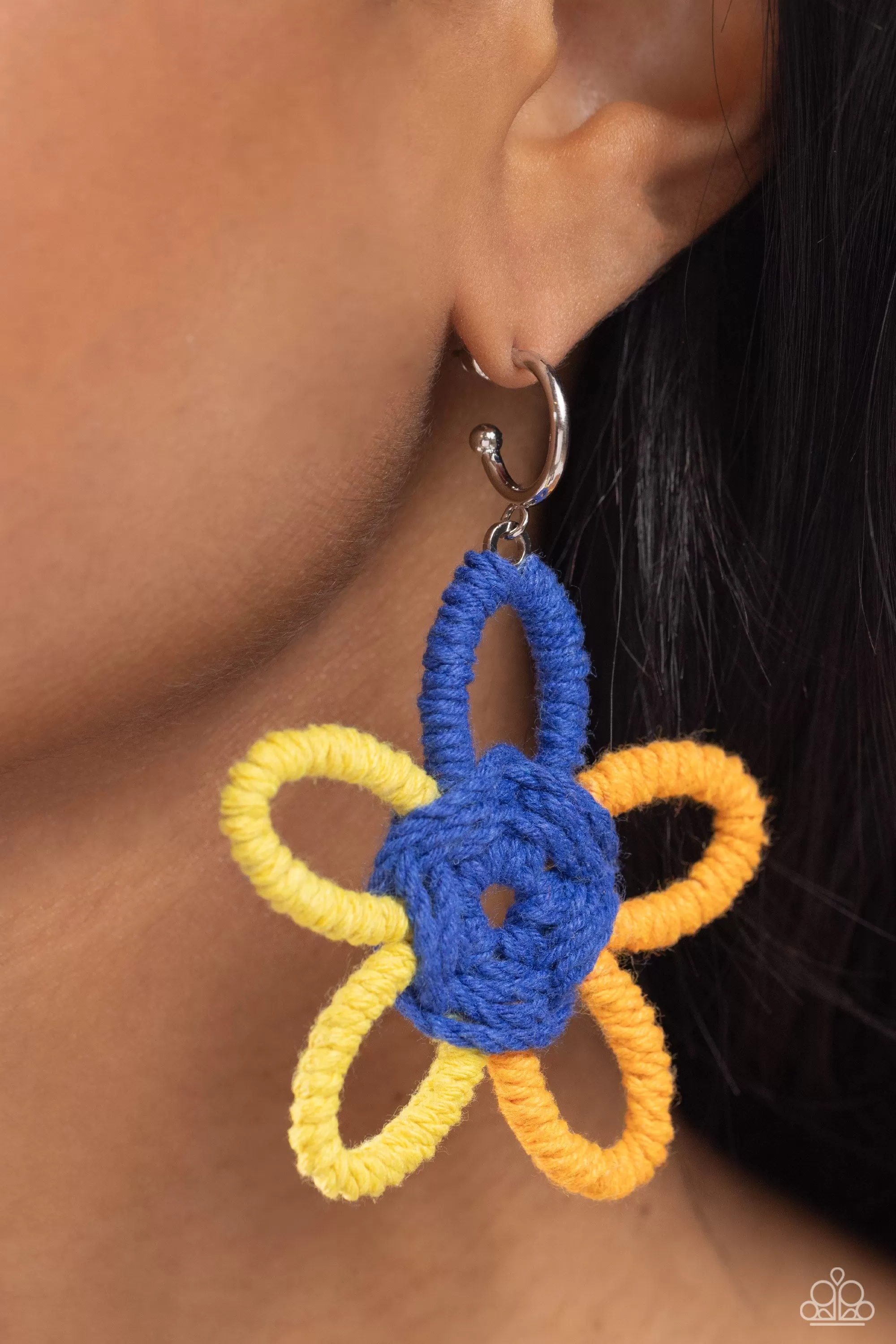 Paparazzi Spin a Yarn Orange Earrings