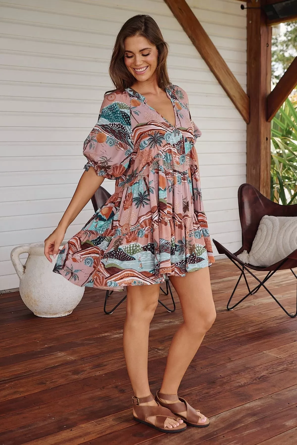 Petal Mini Dress - Lakeside Serenity Collection