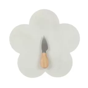 Petal Shaped Marble Board with Knife