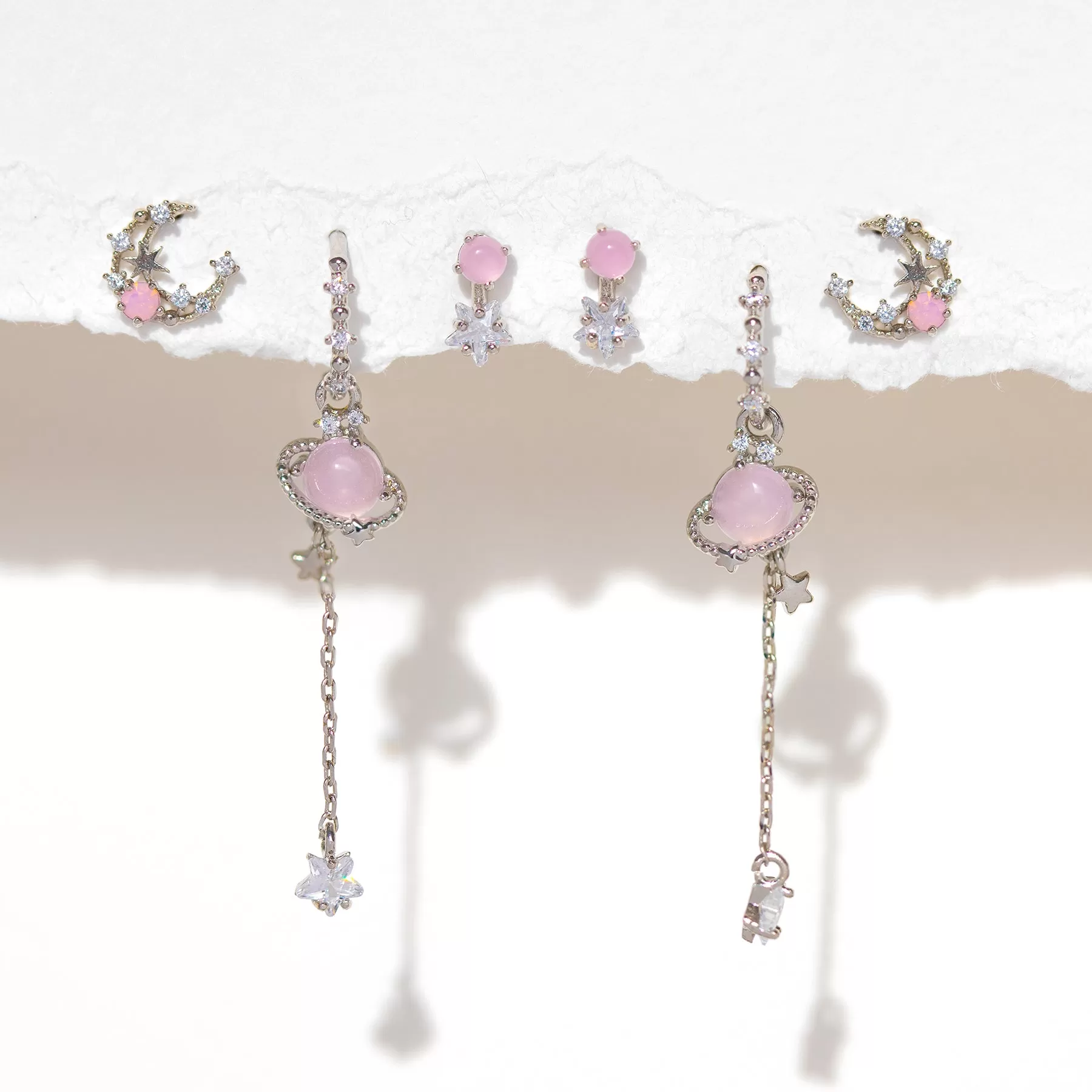 Pink Jupiter Earring Set