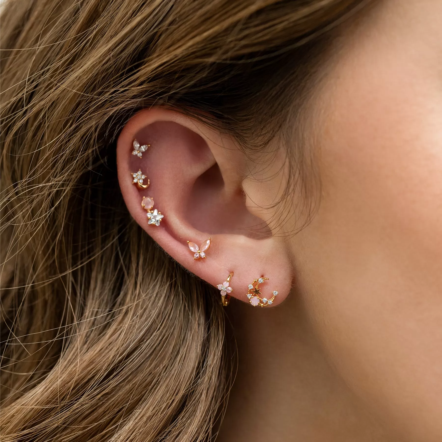 Pink Jupiter Earring Set