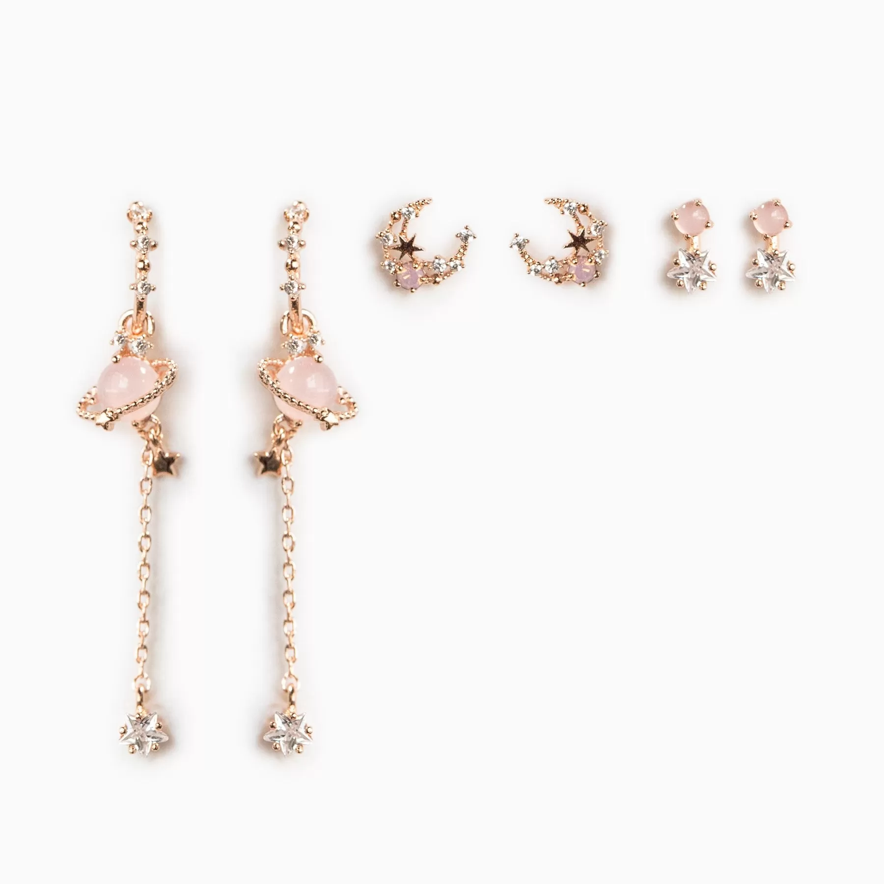 Pink Jupiter Earring Set