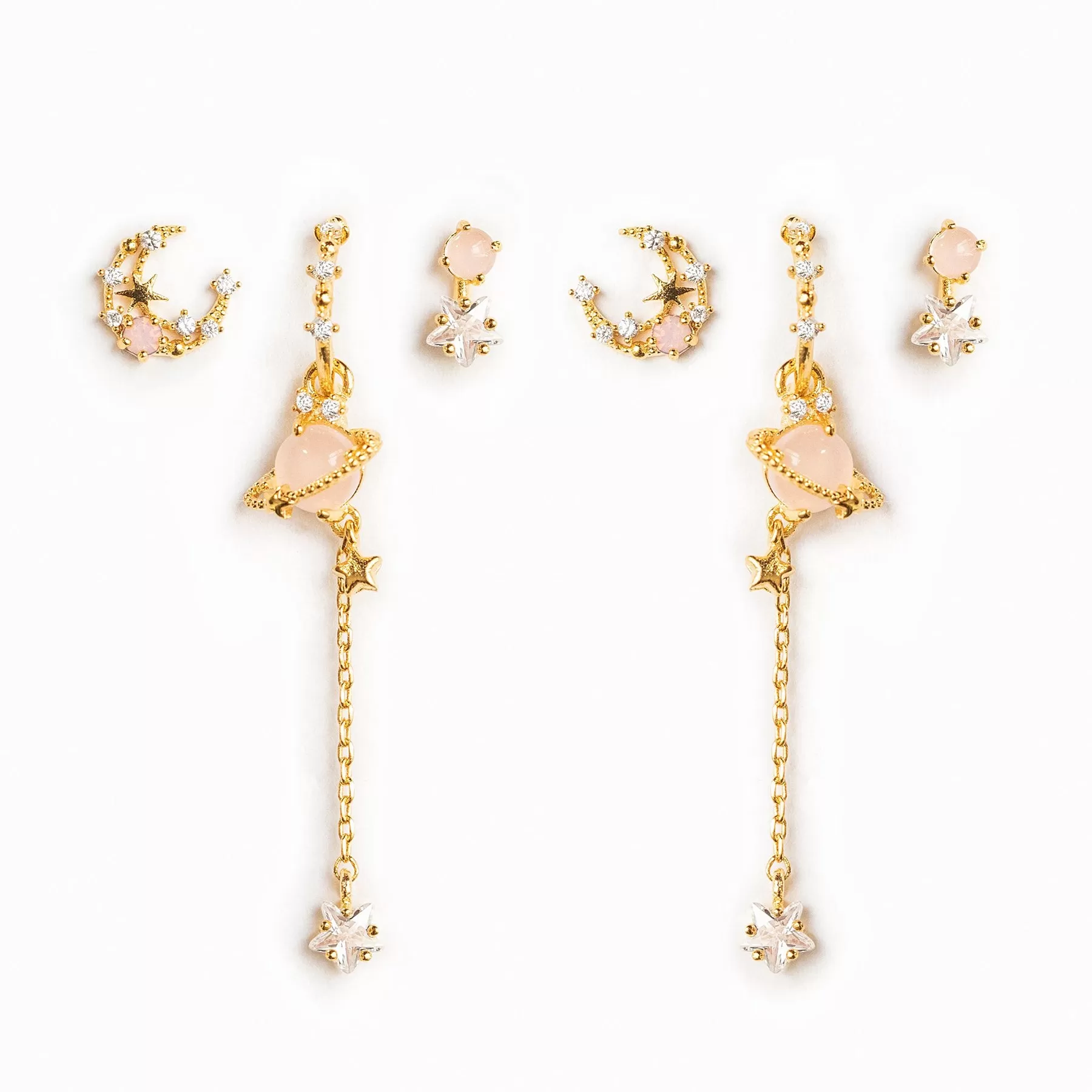 Pink Jupiter Earring Set