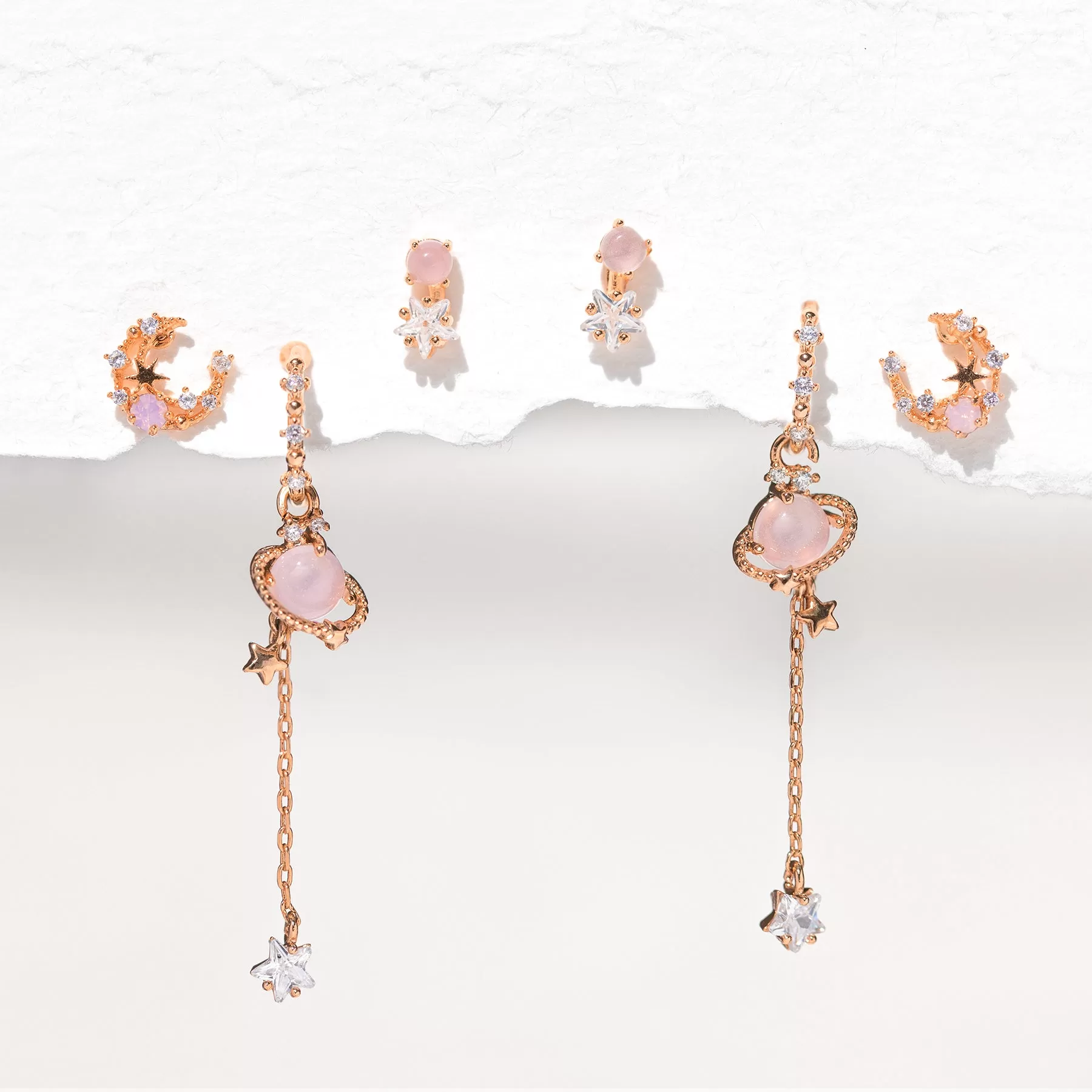 Pink Jupiter Earring Set