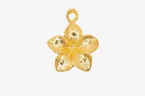 Plumeria Flower Wholesale Charm 14K Gold, Solid 14K Gold, G190