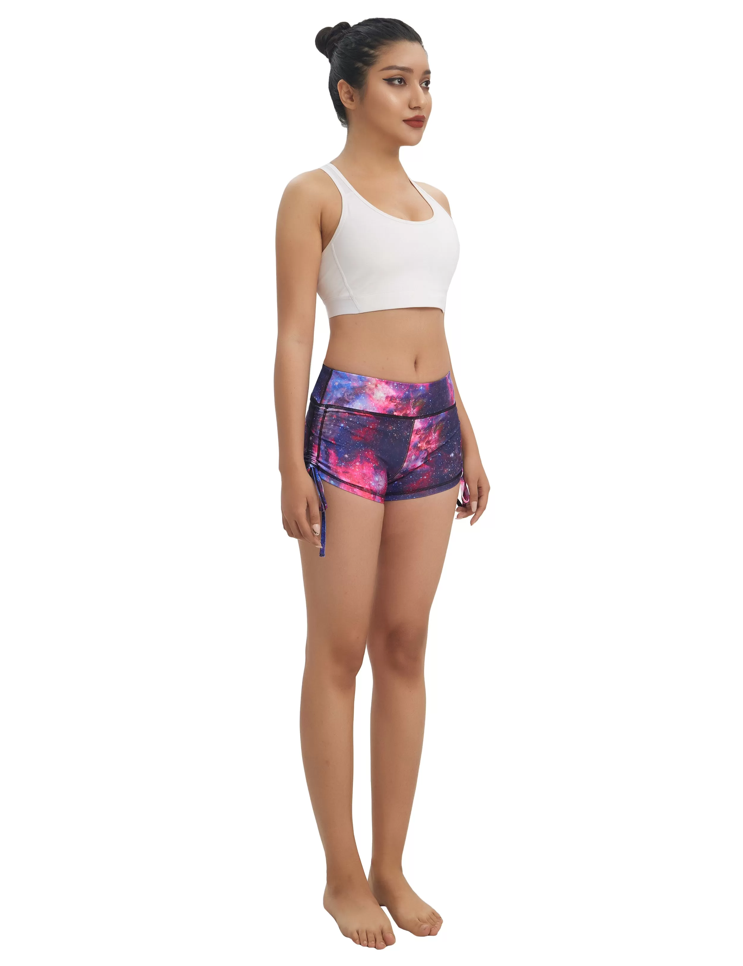 Printed Side Drawstring Hot Shorts galaxy