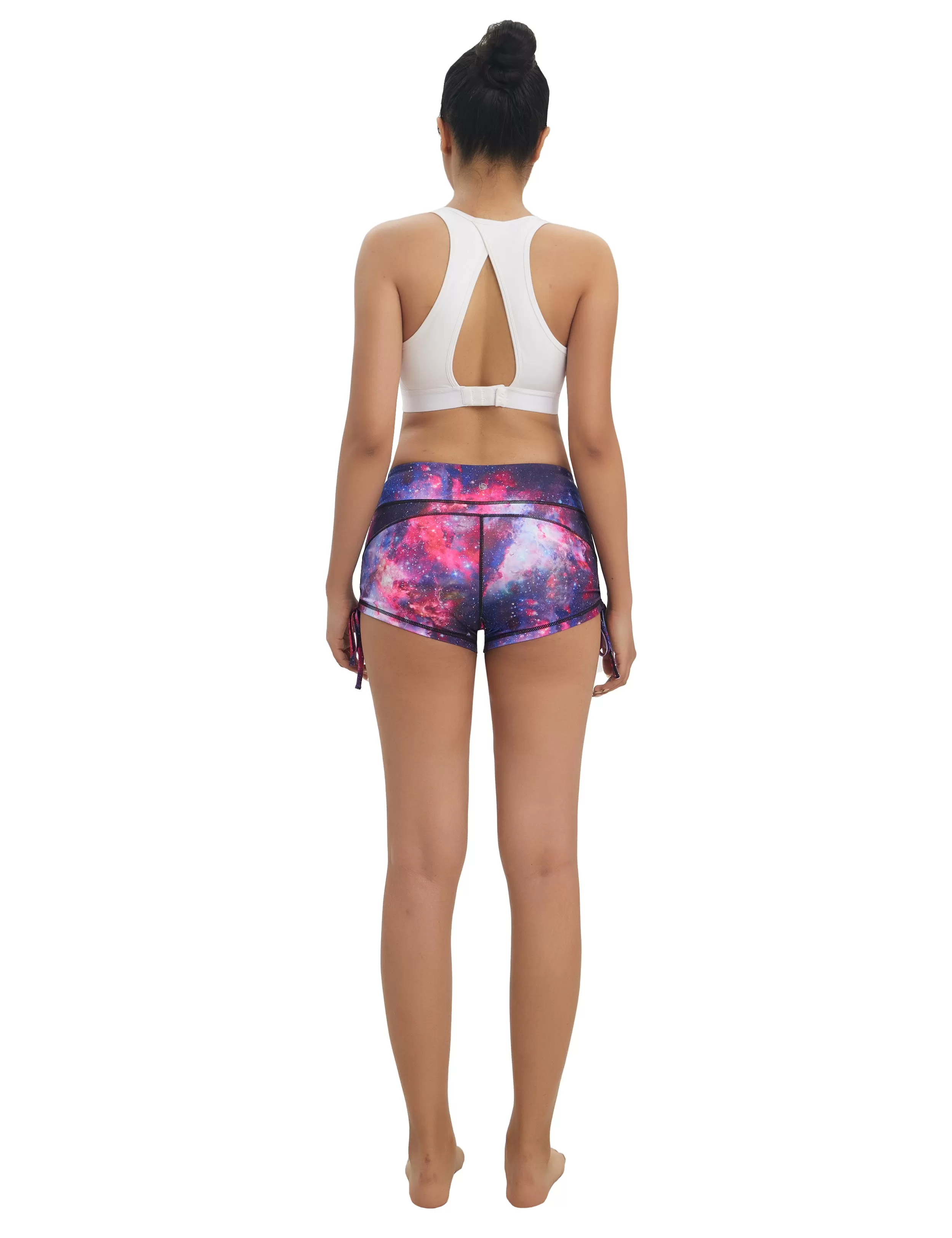 Printed Side Drawstring Hot Shorts galaxy