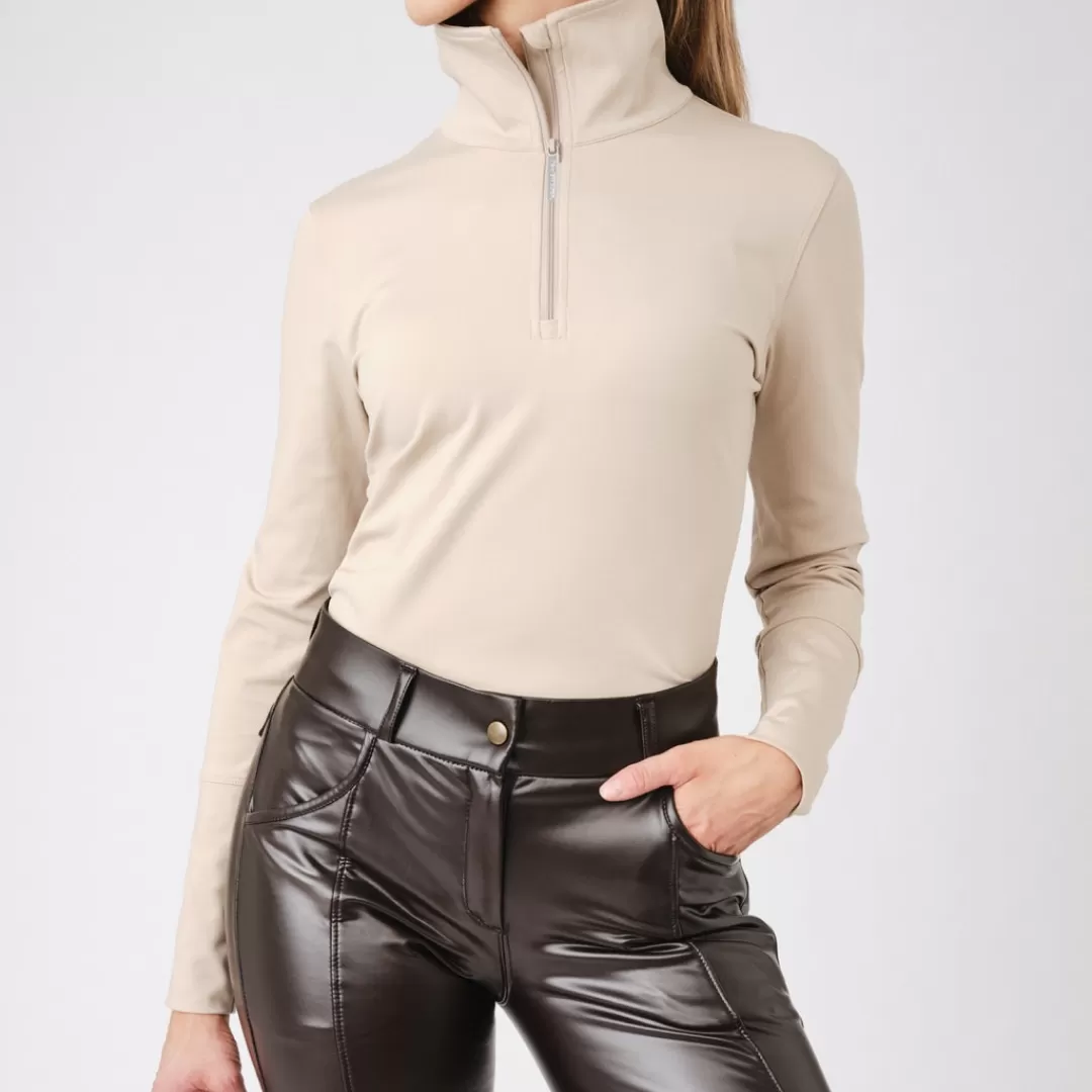 PS of Sweden Latte Grace Half-Zip Sweater