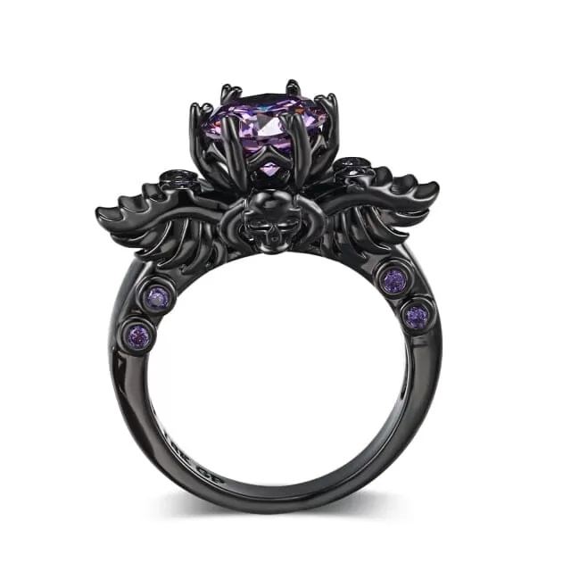 Punk Amethyst Gothic Ring