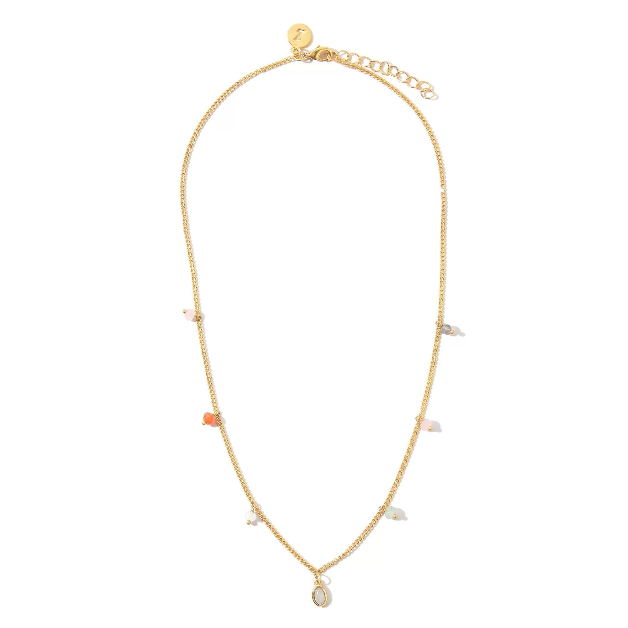 Real Gold Plated Z Healing Stone Charm Necklace For Women By Accessorize London