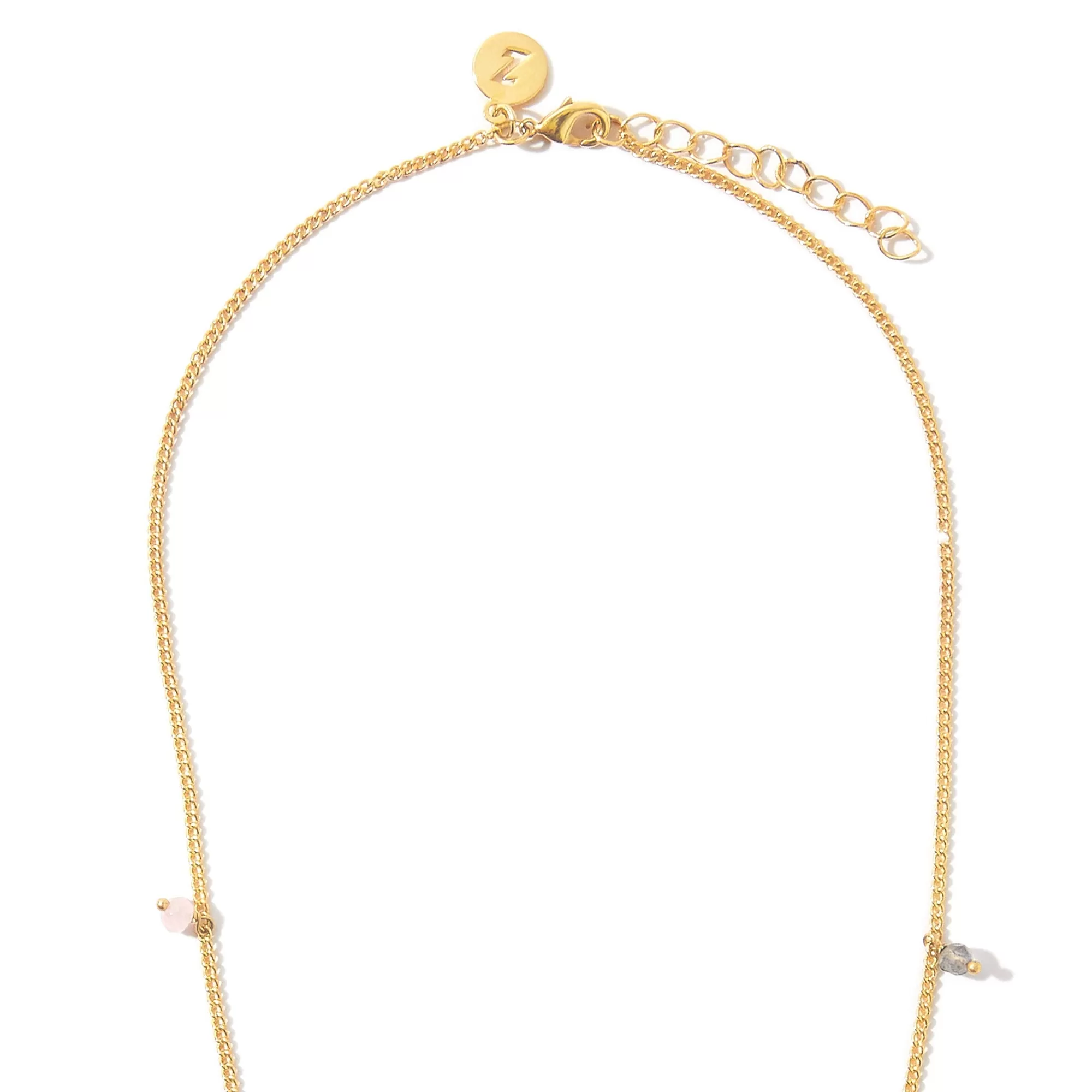 Real Gold Plated Z Healing Stone Charm Necklace For Women By Accessorize London