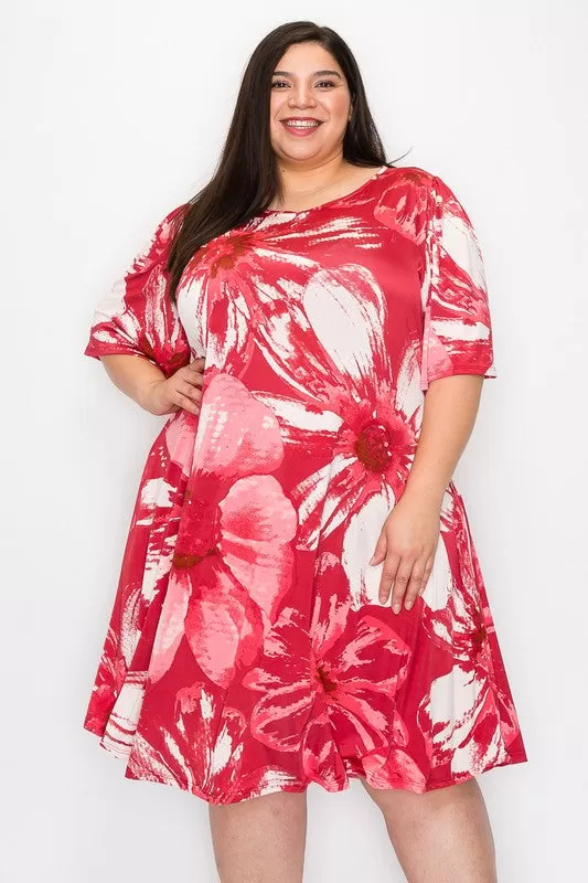 Red Flower Power Dress