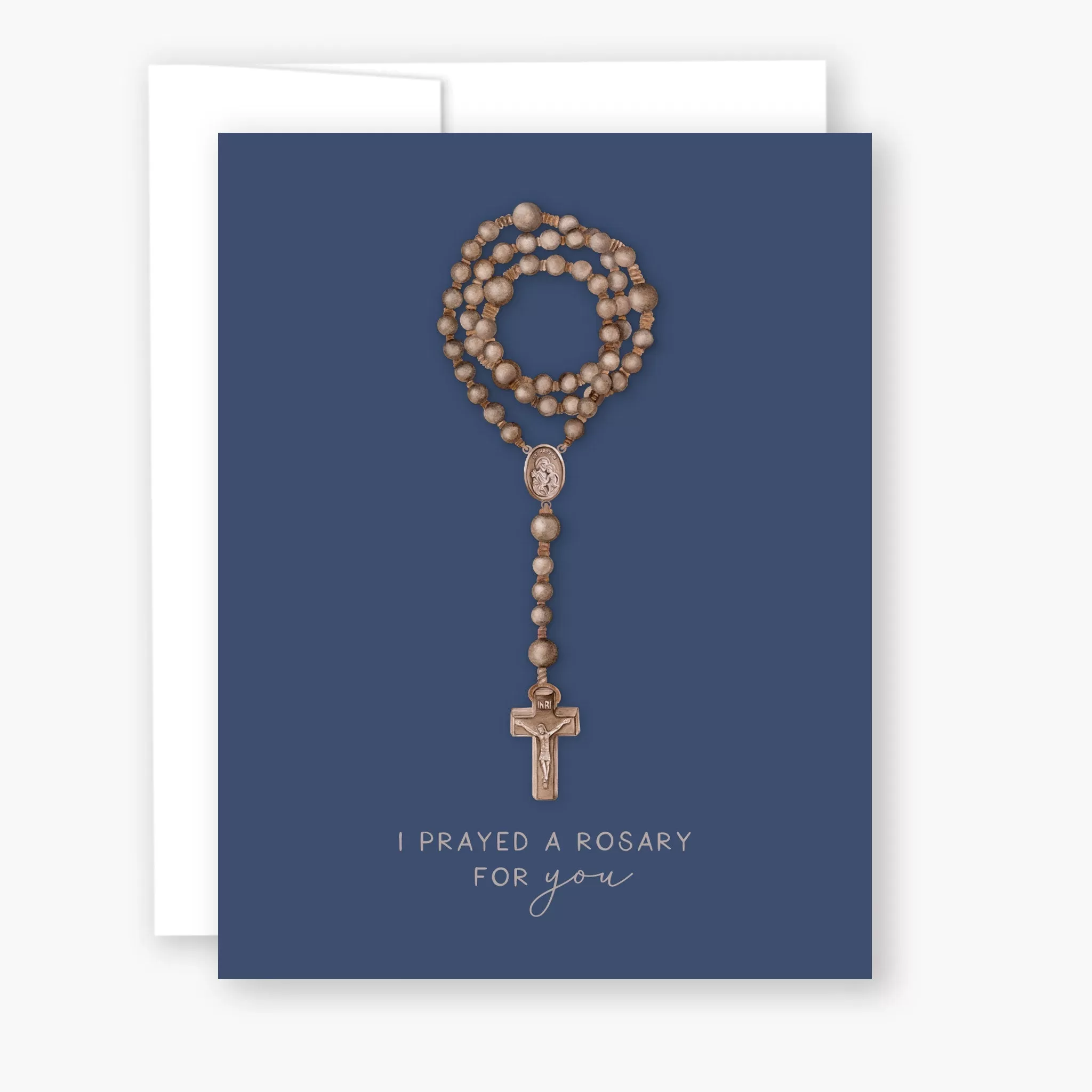 Rosary Card | Wooden Rosary | Navy Blue