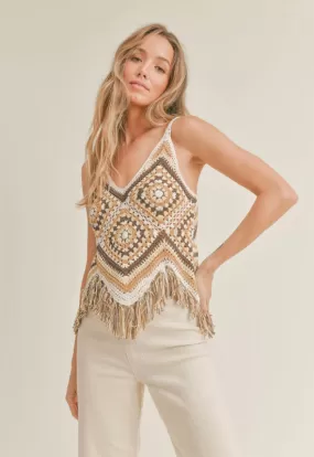 Sadie & Sage - Summer Daze Crochet Top Natural